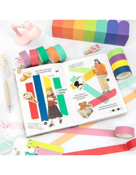 Juego de Cinta Washi WAPETASHI 30 Rollos 3m x 1.5cm Colores Juego de Cinta Washi WAPETASHI 30 Rollos 3m x 1.5cm Colores