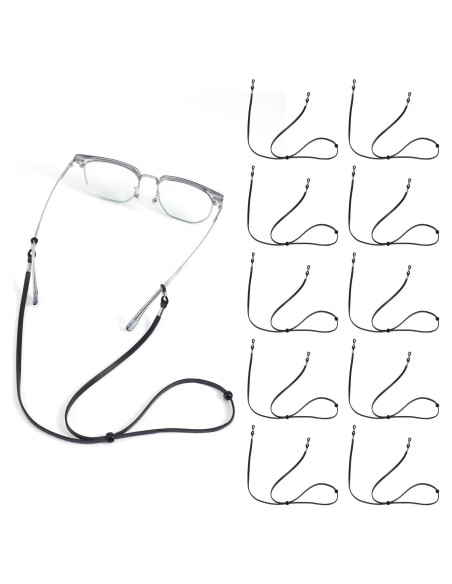 10 Correas Ajustables para Gafas Gosknor - Cuero Negro 10 Correas Ajustables para Gafas Gosknor - Cuero Negro