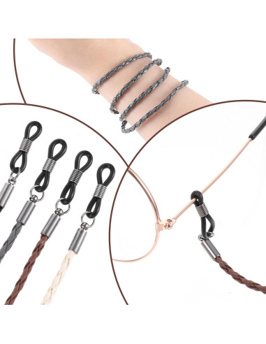 4 Correas de Gafas de Cuero PU Multicolor 70cm