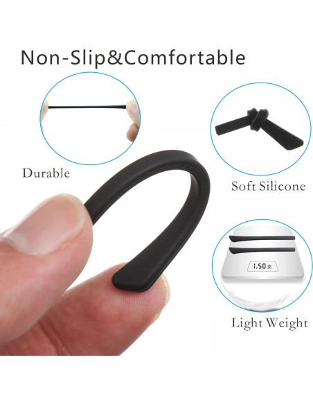 5 Pares Puntas Silicona Antideslizantes Gafas KECHIO 5 Pares Puntas Silicona Antideslizantes Gafas KECHIO