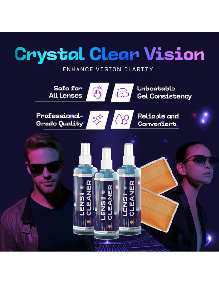 Kit Limpiador de Lentes UltraVue 3 x 30ml + 2 Paños Microfibra Kit Limpiador de Lentes UltraVue 3 x 30ml + 2 Paños Microfibra