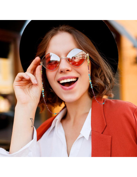 Cadena de Gafas Elegante con Perlas y Charm Premium - Turquesa Cadena de Gafas Elegante con Perlas y Charm Premium - Turquesa