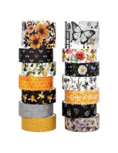 Juego de Washi Tape Kovano 14 Rollos Vintage Abeja Floral
