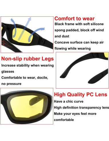 Gafas de Motocicleta The Fresh FR14 UV400 Acolchadas