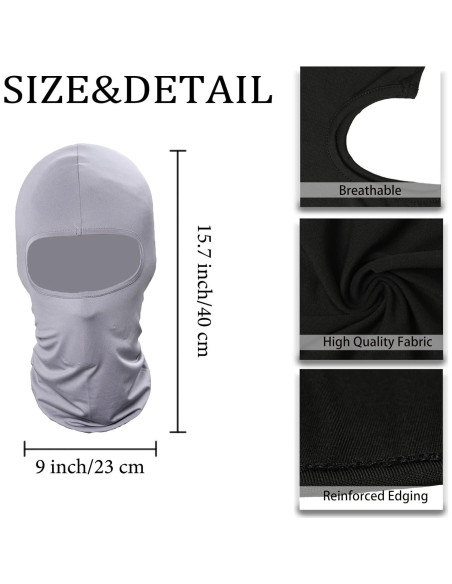 Paquete de 5 Mascarillas Faciales Balaclava Grises para Hombres Paquete de 5 Mascarillas Faciales Balaclava Grises para Hombres