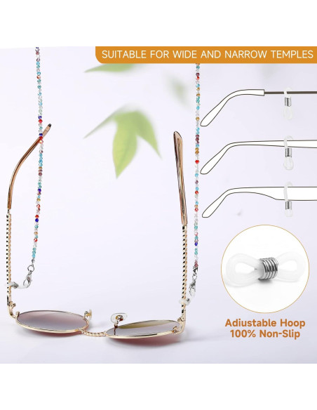 Cadena de Gafas Humlbird con Perlas y Cristales 64 cm Cadena de Gafas Humlbird con Perlas y Cristales 64 cm