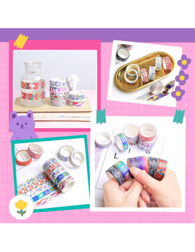 Juego de 40 Rollos de Cinta Washi KUNMINGER 15mm Decorativa