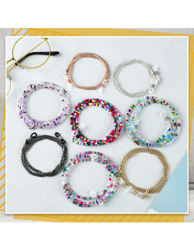 Cadena de Gafas Frienda 8 Piezas con Perlas Vintage