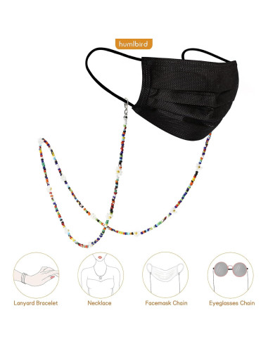 Cadena para Gafas Humlbird con Perlas y Cuentas 74 cm