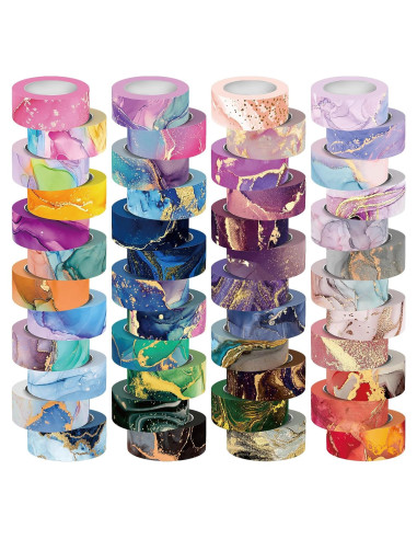 Juego de 48 Rollos de Cinta Washi MOOKER - Cinta Decorativa 15mm