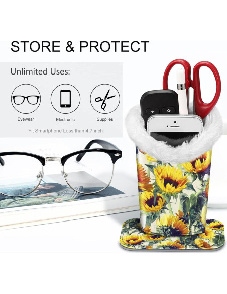 Soporte para Gafas Fintie con Forro de Felpa - Girasoles Soporte para Gafas Fintie con Forro de Felpa - Girasoles