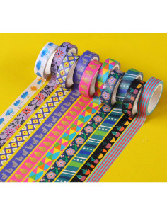 Set de 30 Rollos de Cinta Washi Ninico 10mm Flores Coloridas 2
