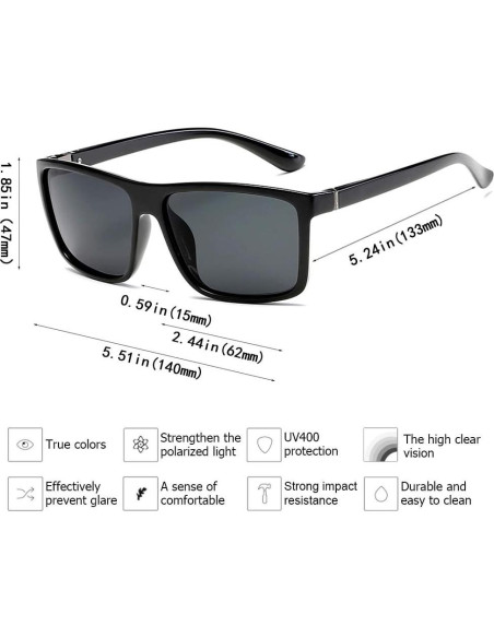 Gafas de Sol Polarizadas TAC para Hombres - Lente Gris Gafas de Sol Polarizadas TAC para Hombres - Lente Gris