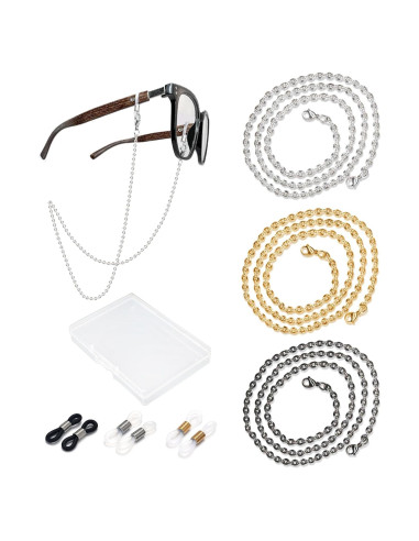Cadena de Gafas 3 PCS Acero Inoxidable Unisex Elegante