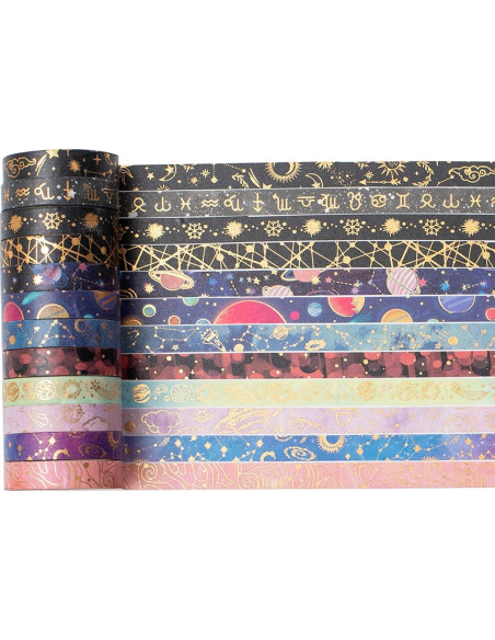 Conjunto de Cinta Washi YUBX Galaxy 30 Rollos Decorativa 3-5mm Conjunto de Cinta Washi YUBX Galaxy 30 Rollos Decorativa 3-5mm