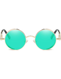 Gafas de Sol Redondas UV400 Metal Dollger Verde/Dorado 2