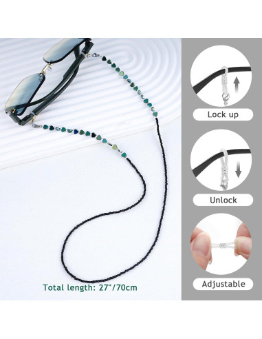 Cadena de Gafas BILIONE Verde Unisex, Soporte Multifuncional