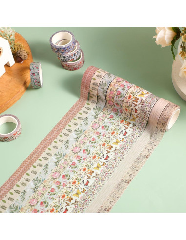 Cinta Washi TaoBary 33 Rollos Vintage 15mm para Manualidades