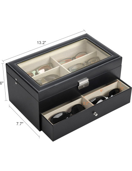 Organizador de Gafas CO-Z Negro 12 Compartimentos Cerrable Organizador de Gafas CO-Z Negro 12 Compartimentos Cerrable