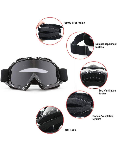 Gafas de Motocross SPOSUNE UV400 para ATV y Dirt Bike Gafas de Motocross SPOSUNE UV400 para ATV y Dirt Bike