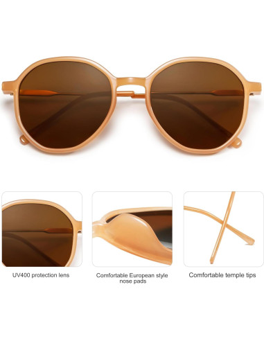 Gafas de sol hexagonales SOJOS UV400 para mujeres