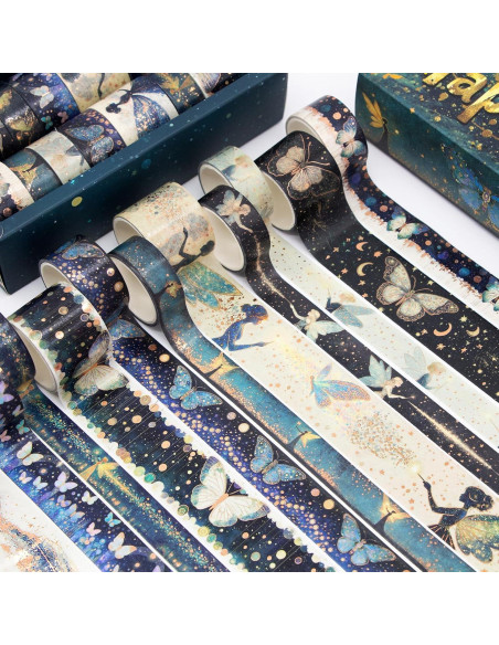 Juego de 14 Rollos de Cinta Washi Ieebee - Decorativa Hada Verde Juego de 14 Rollos de Cinta Washi Ieebee - Decorativa Hada Verde