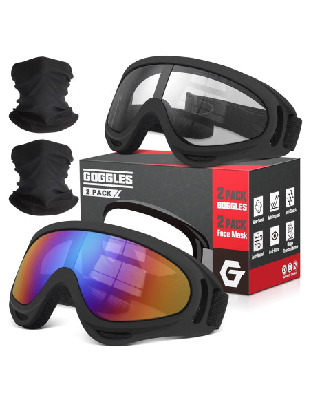 Gafas de Motocicleta OXG 2 Pack + 2 Gaiters UV400 Gafas de Motocicleta OXG 2 Pack + 2 Gaiters UV400