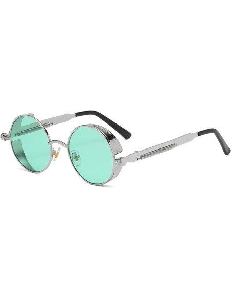 Gafas de sol redondas steampunk HJSUN10 metal verde Gafas de sol redondas steampunk HJSUN10 metal verde