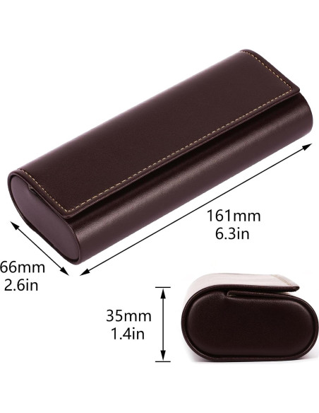 Estuche de Gafas Vemiss Marrón Ligero y Portátil 16x6.6 cm Estuche de Gafas Vemiss Marrón Ligero y Portátil 16x6.6 cm