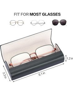Estuche de Gafas Vemiss Negro Portátil y Ligero 15.6x6x3cm 2