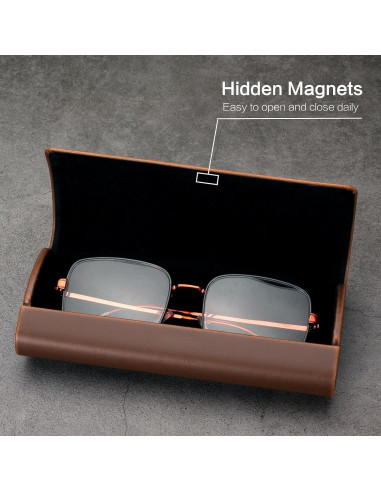 Estuche de Gafas Vemiss Marrón Clásico Portátil 16x6.6 cm