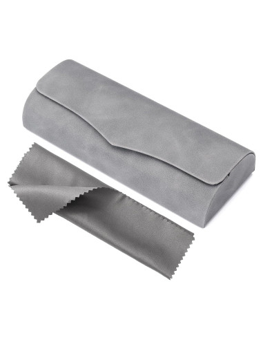 Estuche de gafas Vemiss gris, portátil y duradero 15.5x6.4 cm