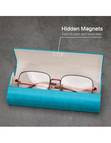 Estuche de Gafas Vemiss Azul Portátil y Ligero 15.6x6x3cm