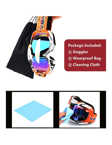 Gafas de Motocross Ubelly Naranjas Antivaho y Ajustables