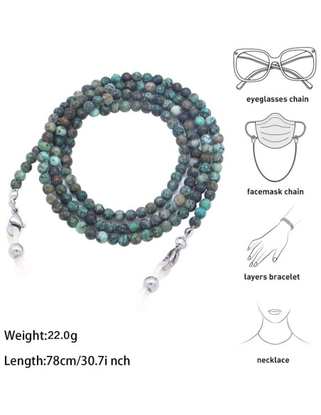 Cadena de Gafas KAI Top Turquesa Africana Moda Ajustable Cadena de Gafas KAI Top Turquesa Africana Moda Ajustable