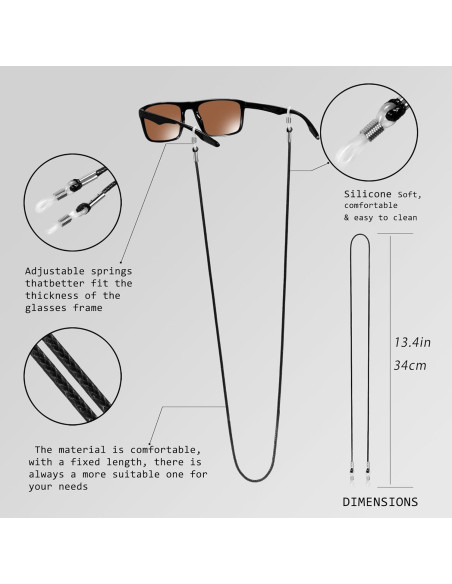 Correa para Gafas VOOGLASS 34 cm, 6 PCS, Diseño Moderno Correa para Gafas VOOGLASS 34 cm, 6 PCS, Diseño Moderno