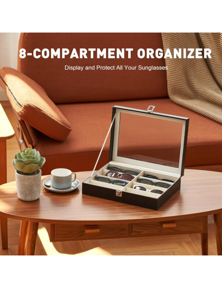 Organizador de Gafas CO-Z 8 Compartimentos Negro Organizador de Gafas CO-Z 8 Compartimentos Negro