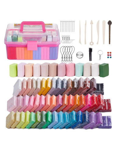 Kit de Arcilla Polimérica ifergoo 62 Colores No Tóxica 1.2kg