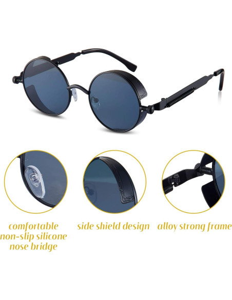 Gafas de sol retro steampunk Frienda 4 piezas unisex Gafas de sol retro steampunk Frienda 4 piezas unisex
