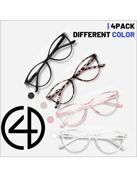 Gafas de Lectura Przene 4 Paquetes Anti Luz Azul 0.5x Gafas de Lectura Przene 4 Paquetes Anti Luz Azul 0.5x