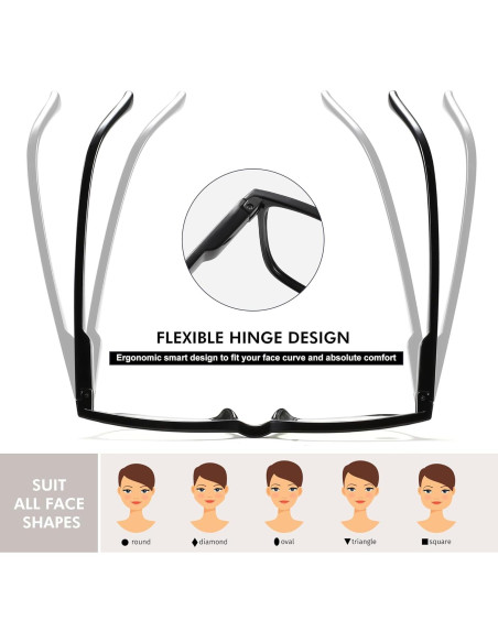 Gafas de Lectura Przene 4 Paquetes Anti Luz Azul Unisex Gafas de Lectura Przene 4 Paquetes Anti Luz Azul Unisex