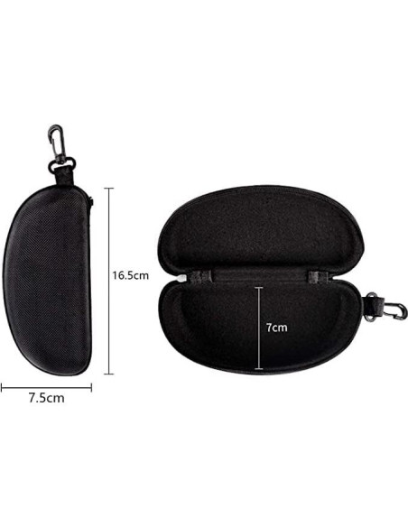 Paquete de 3 estuches para gafas EVA con gancho carabiner Paquete de 3 estuches para gafas EVA con gancho carabiner