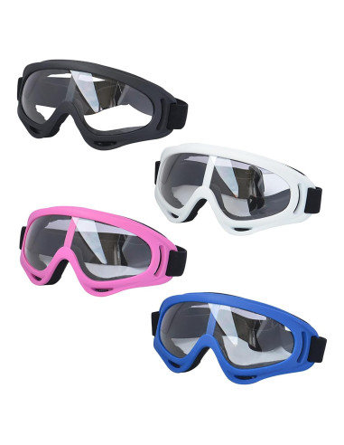Gafas de Motocicleta LJDJ - Paquete de 4, Protección UV, Anti-empañamiento