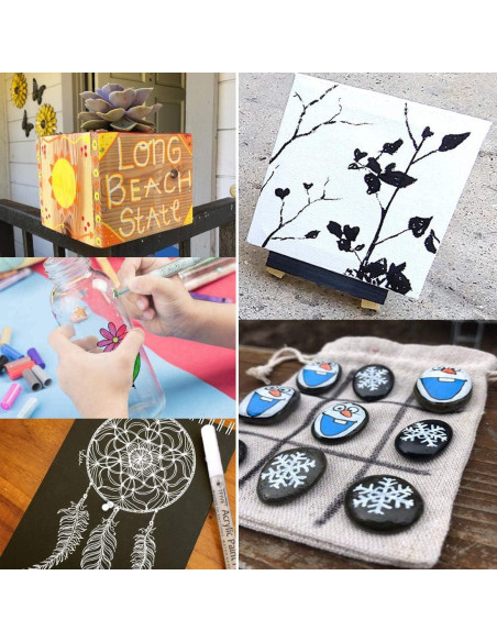 Marcadores de Pintura Acrílica TFIVE - 2 Pcs Punta Fina 0.7mm Marcadores de Pintura Acrílica TFIVE - 2 Pcs Punta Fina 0.7mm