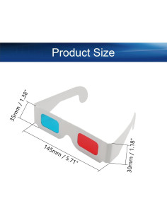 Gafas 3D Othmro 20 Pcs Rojo-Azul Cartón Lente Resina 2