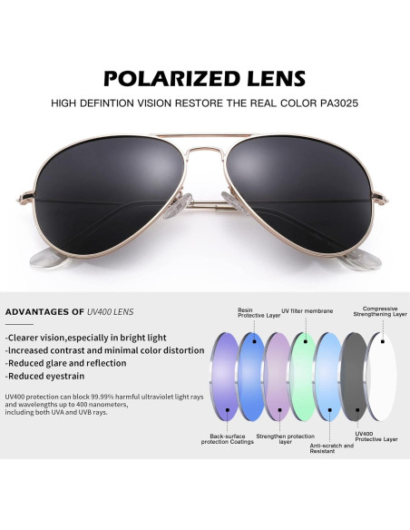 Gafas de sol Pro Acme Aviador polarizadas UV400 para todos Gafas de sol Pro Acme Aviador polarizadas UV400 para todos