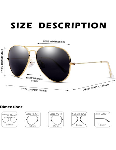 Gafas de sol Aviador Pro Acme UV400 para hombres y mujeres
