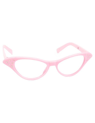 Gafas de Ojo de Gato Hip Hop 50's con Rhinestones Rosa