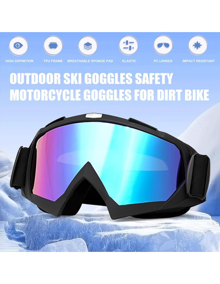 Juego de 2 Gafas de Motocicleta Immoono con Máscaras Juego de 2 Gafas de Motocicleta Immoono con Máscaras