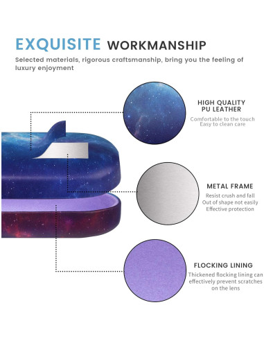 Funda Dura Molshine para Gafas de Sol Grande Color Púrpura